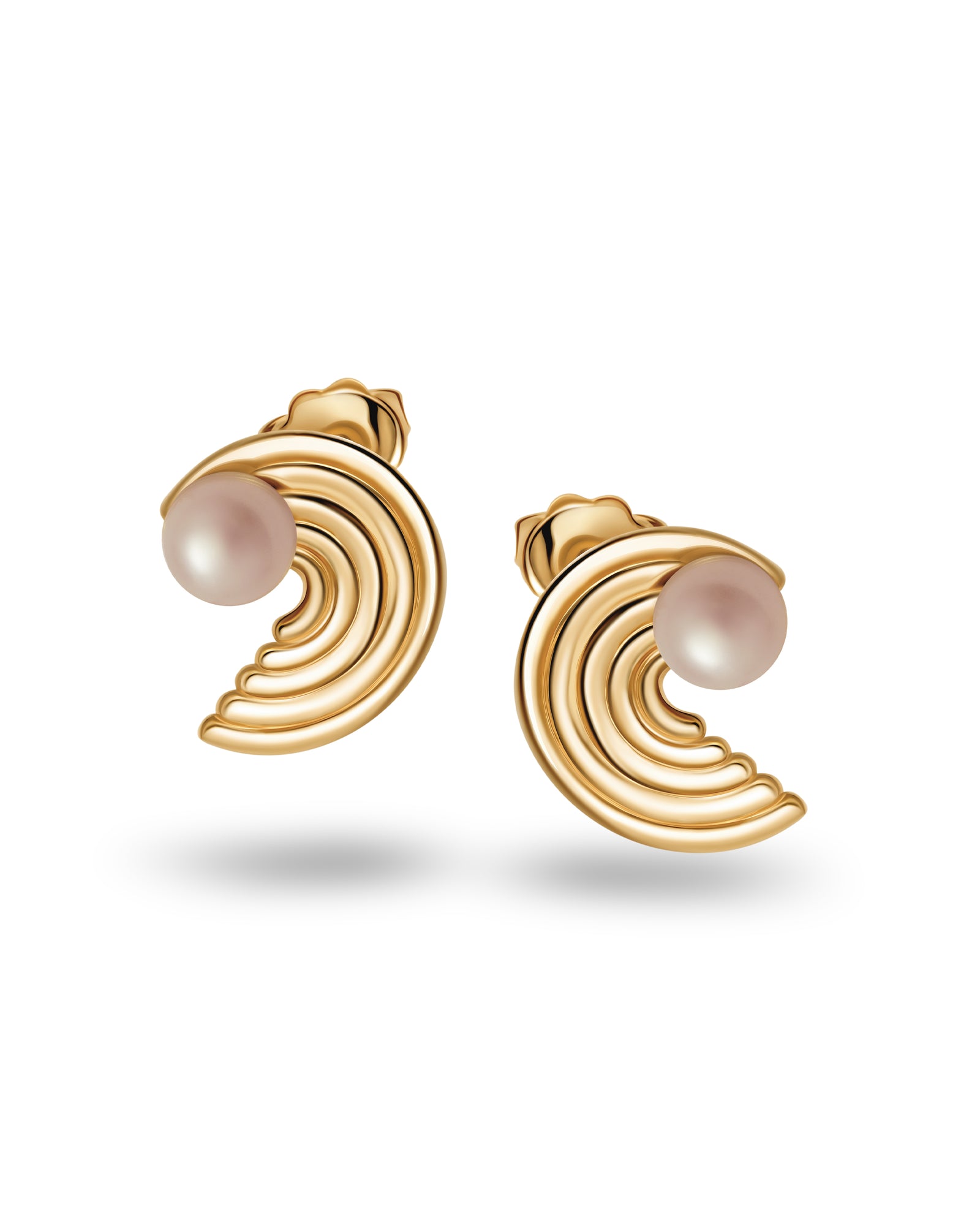 Vergoldete Wellen Ohrringe