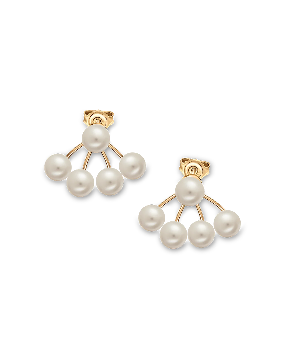 Five Pearls Stud Earrings