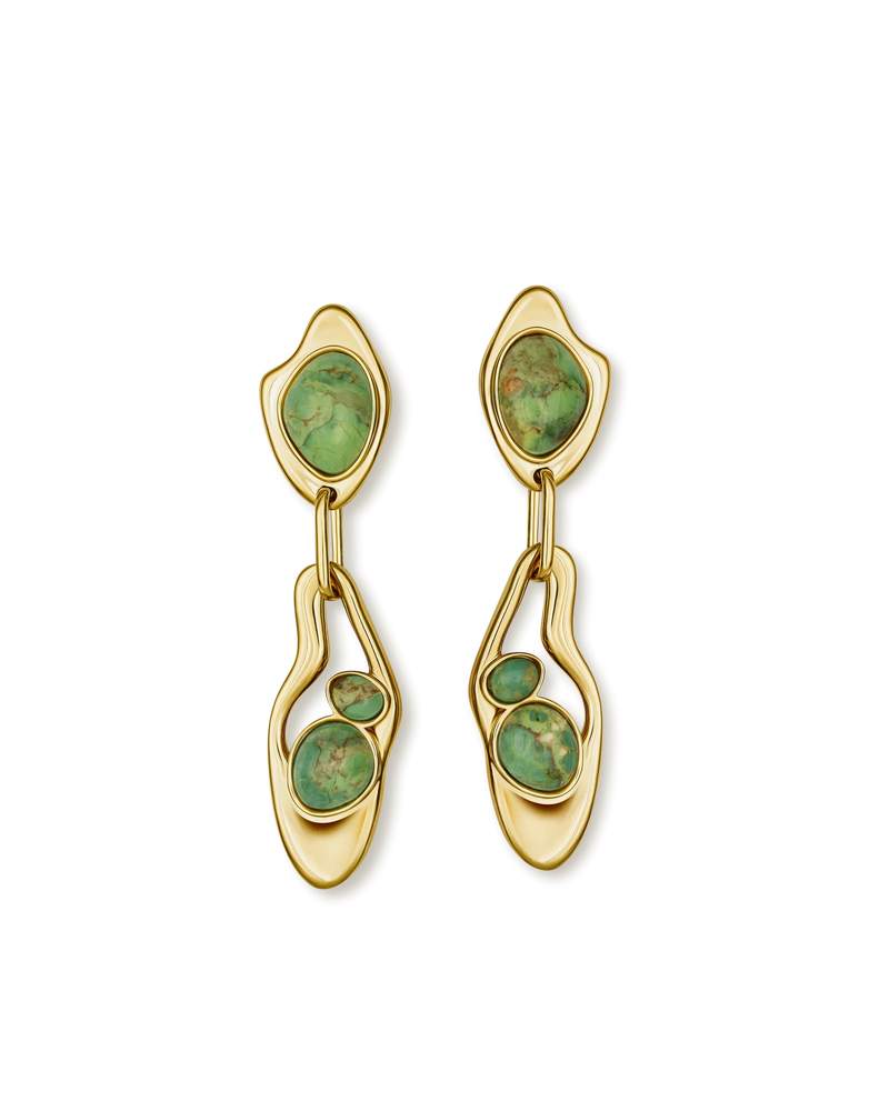Aquatic Aura Earrings in 18k gold vermeil – UNTAMD London