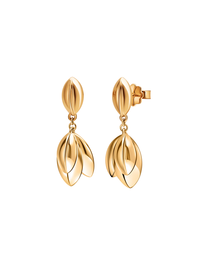 Mistletoe Leaf Earrings in 18k gold vermeil – UNTAMD London