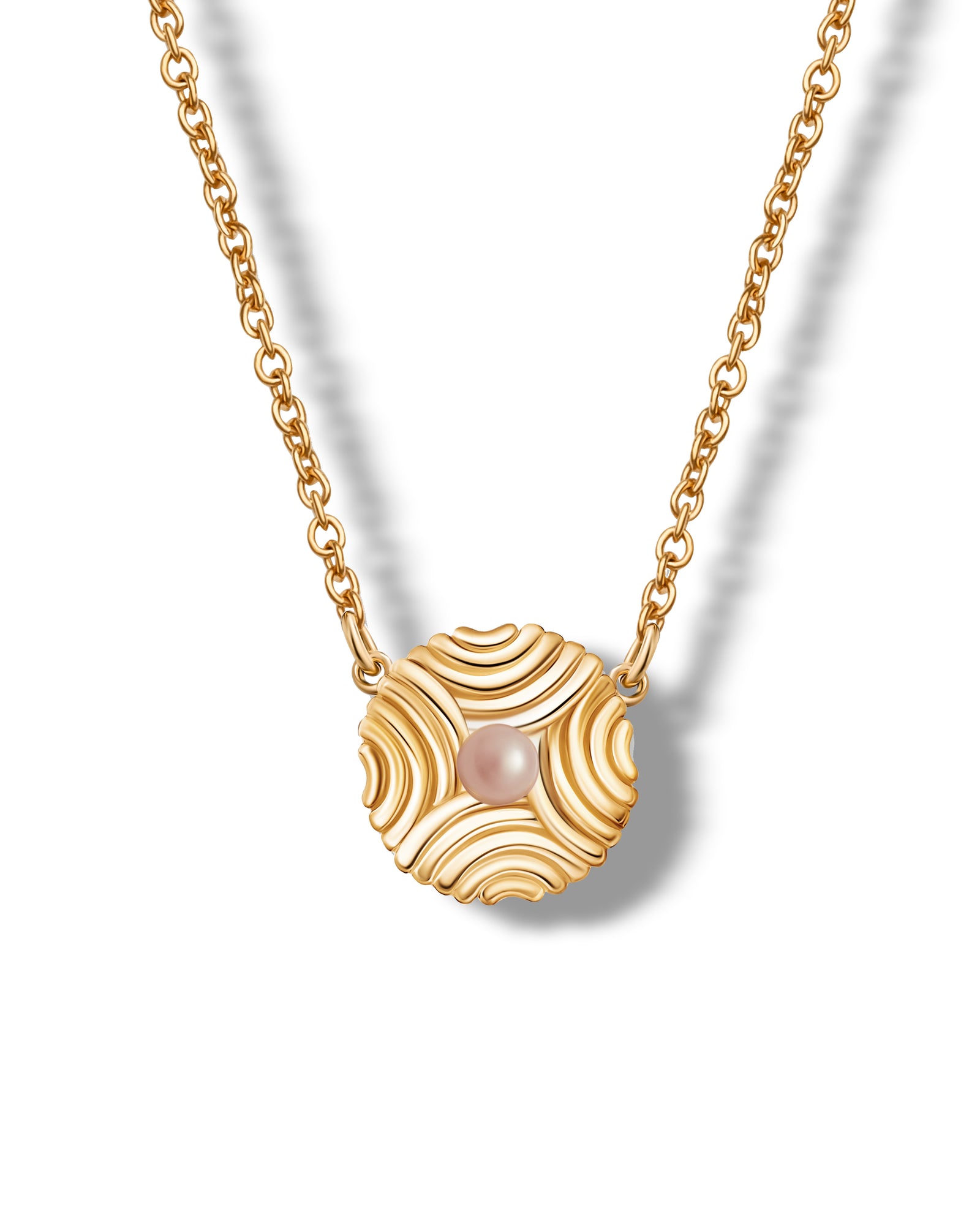 Golden Pearl Embrace Necklace