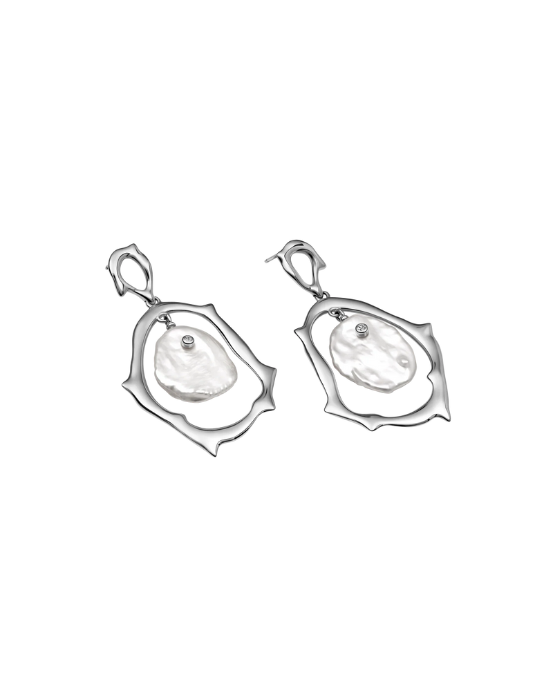 Guinevere Earrings in rhodium-plated sterling silver – UNTAMD London