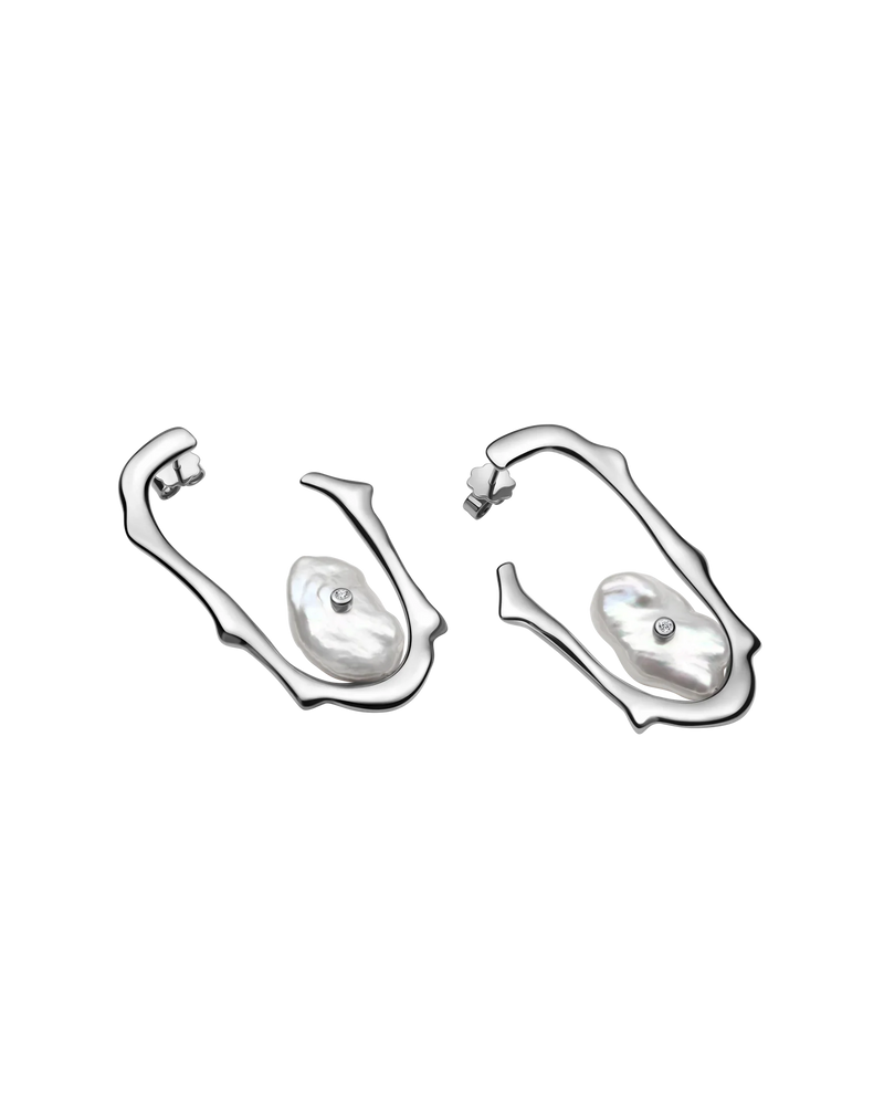Livia Earrings in rhodium-plated sterling silver – UNTAMD London