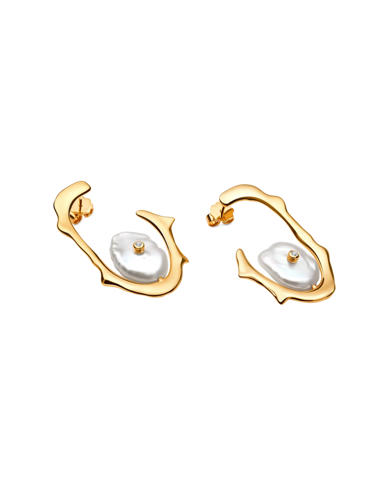 Luna Earrings in 18k gold vermeil – UNTAMD London