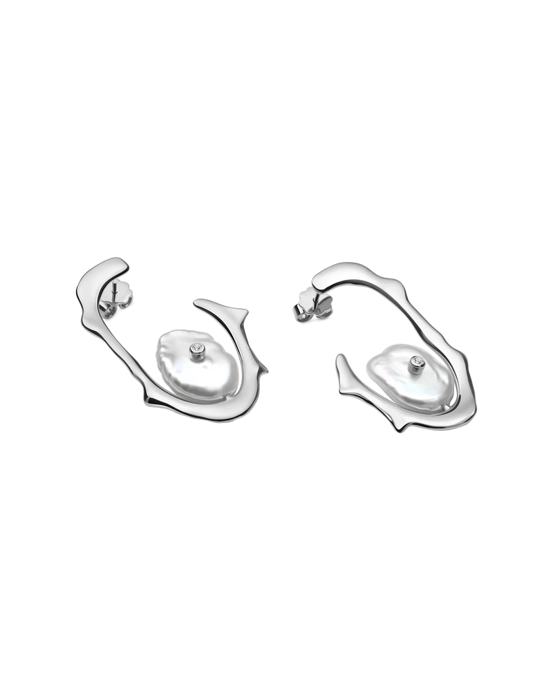Luna Earrings in rhodium-plated sterling silver – UNTAMD London