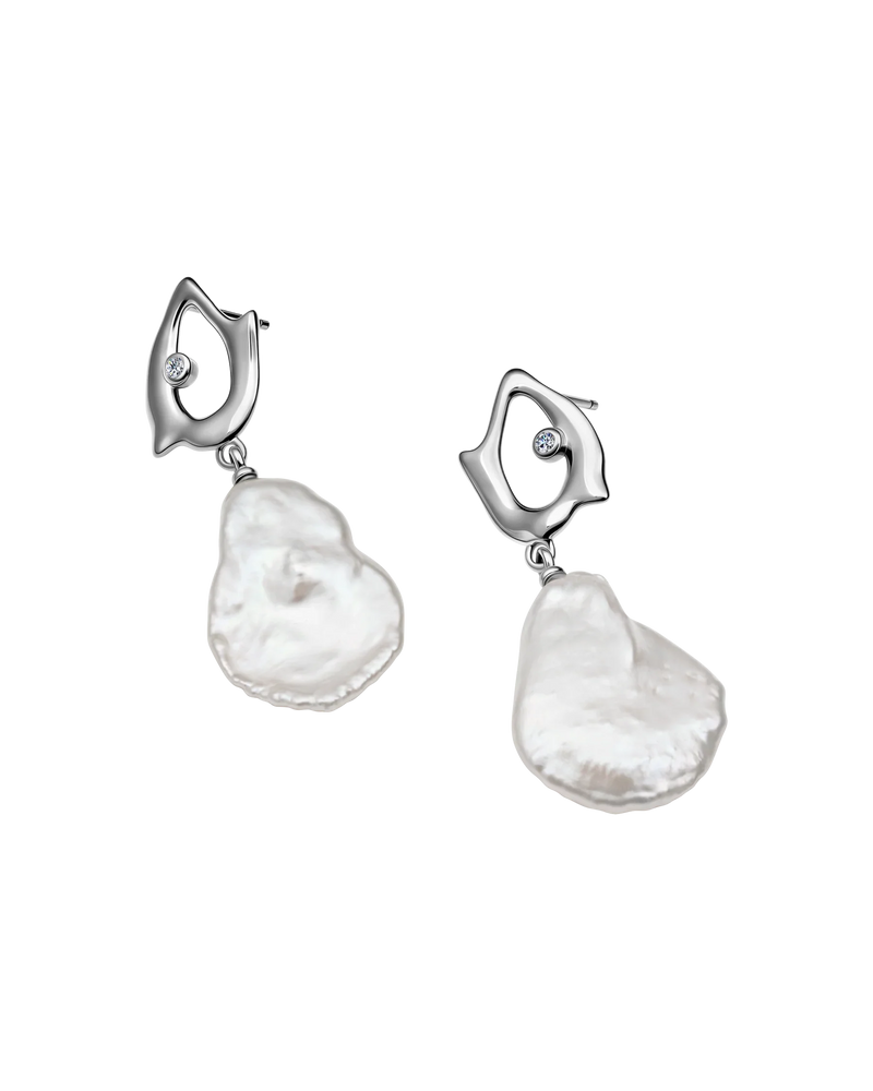 Meredith Earrings in rhodium-plated sterling silver – UNTAMD London