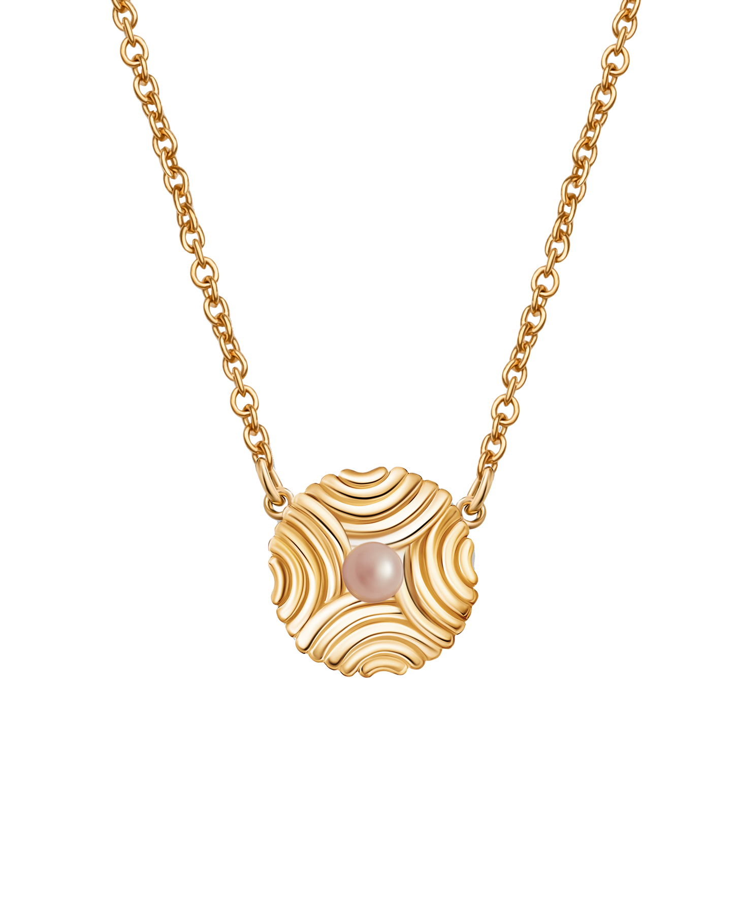 Golden Pearl Embrace Necklace