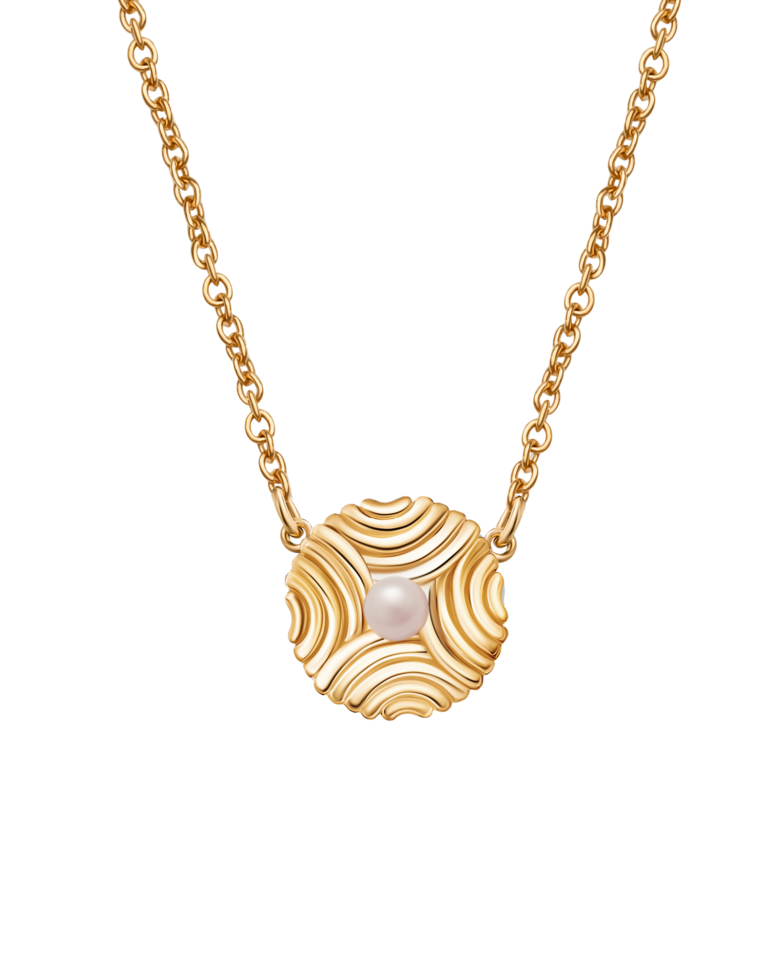 Golden Pearl Embrace Necklace