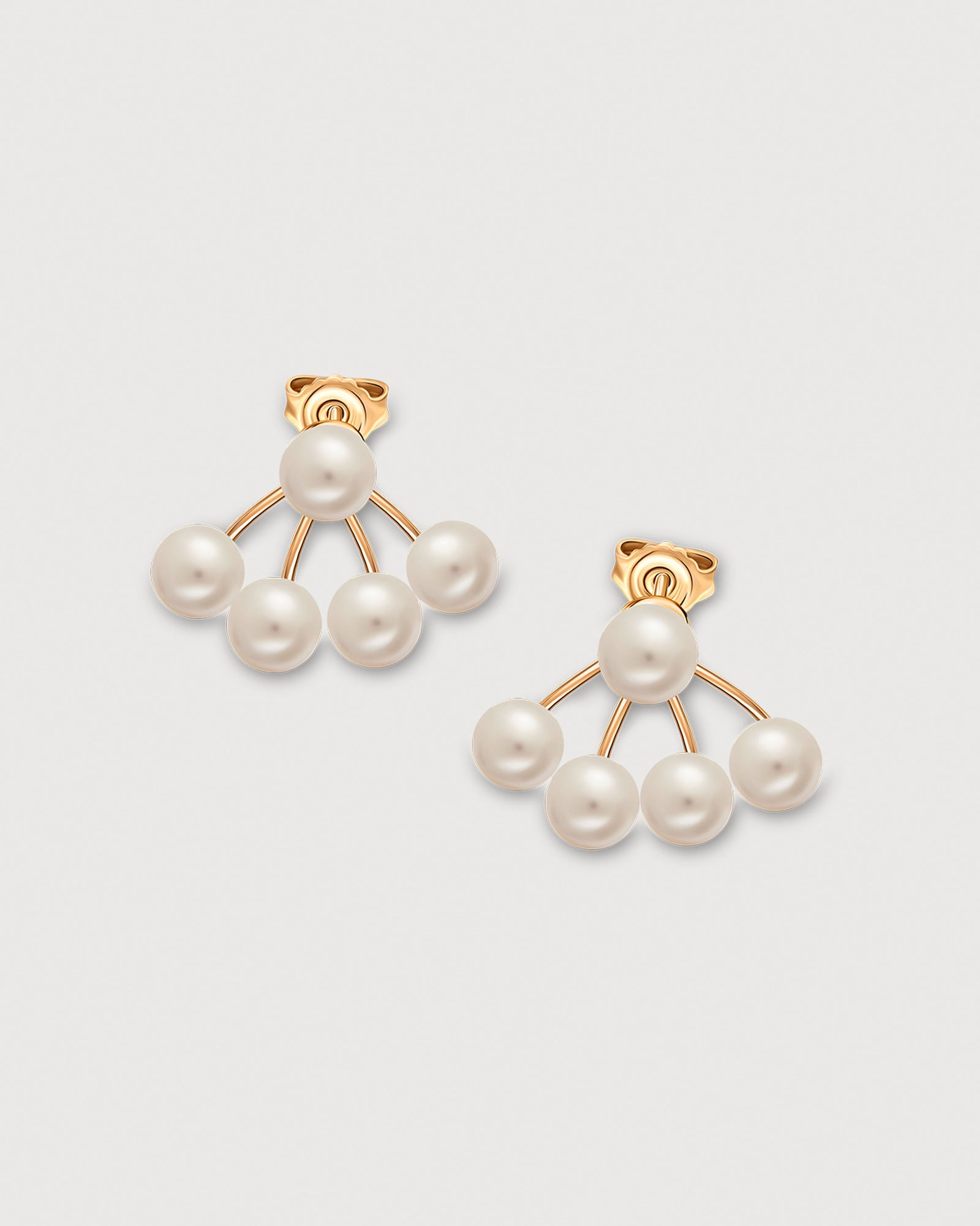 Five Pearls Stud Earrings