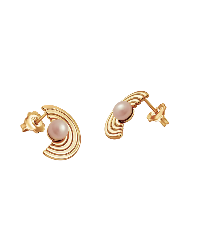 Half Cut Stud Earrings in 18k gold vermeil – UNTAMD London