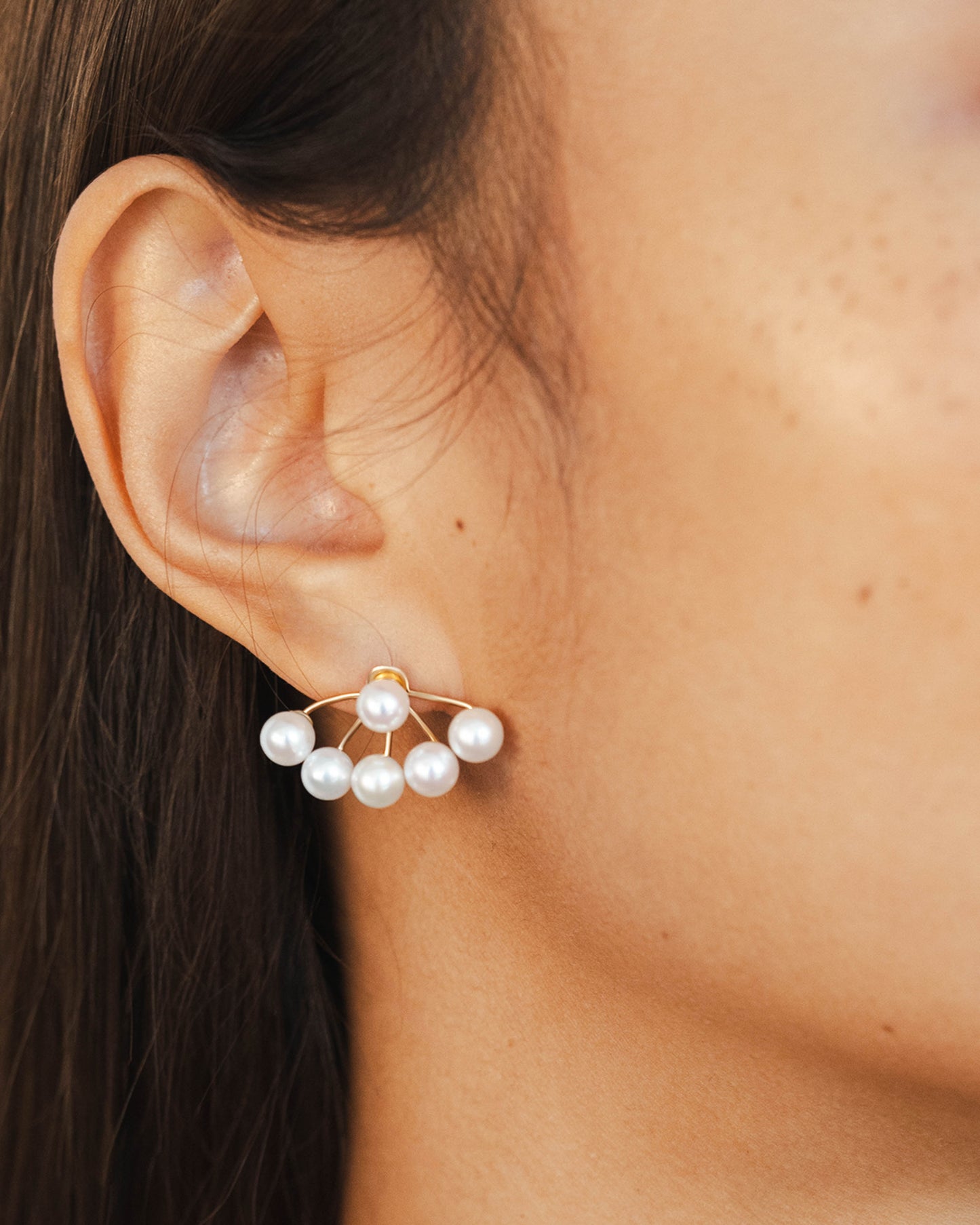 Multiple Pearl Stud Earrings