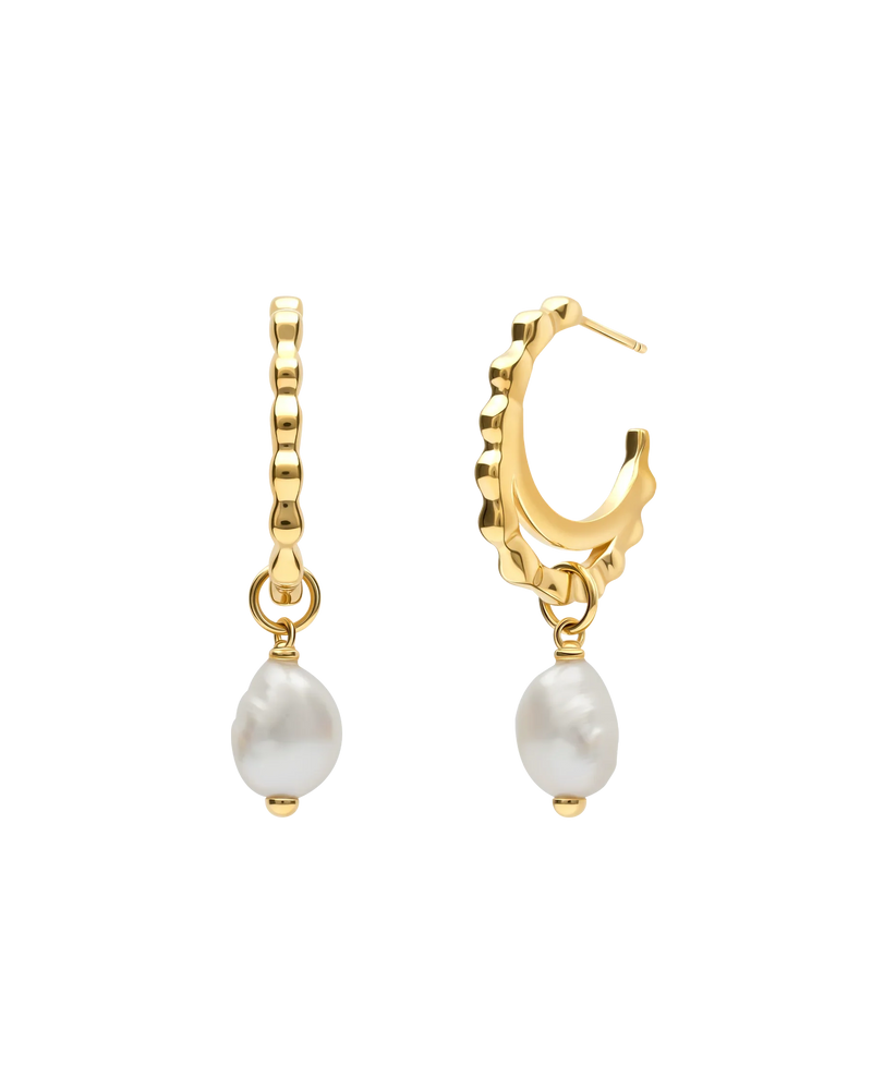 Dewdrops of Pearl Earrings in 18k gold vermeil – UNTAMD London