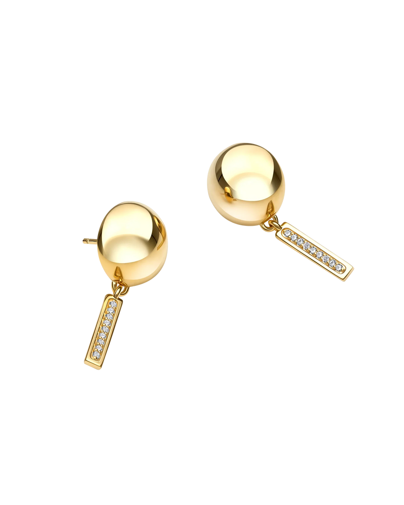 Gold Bar Earrings in 18k gold vermeil – UNTAMD London