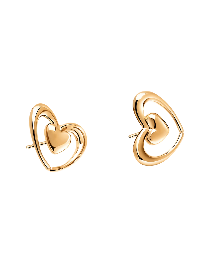Heart Whisper Earrings in 18k gold vermeil – UNTAMD London