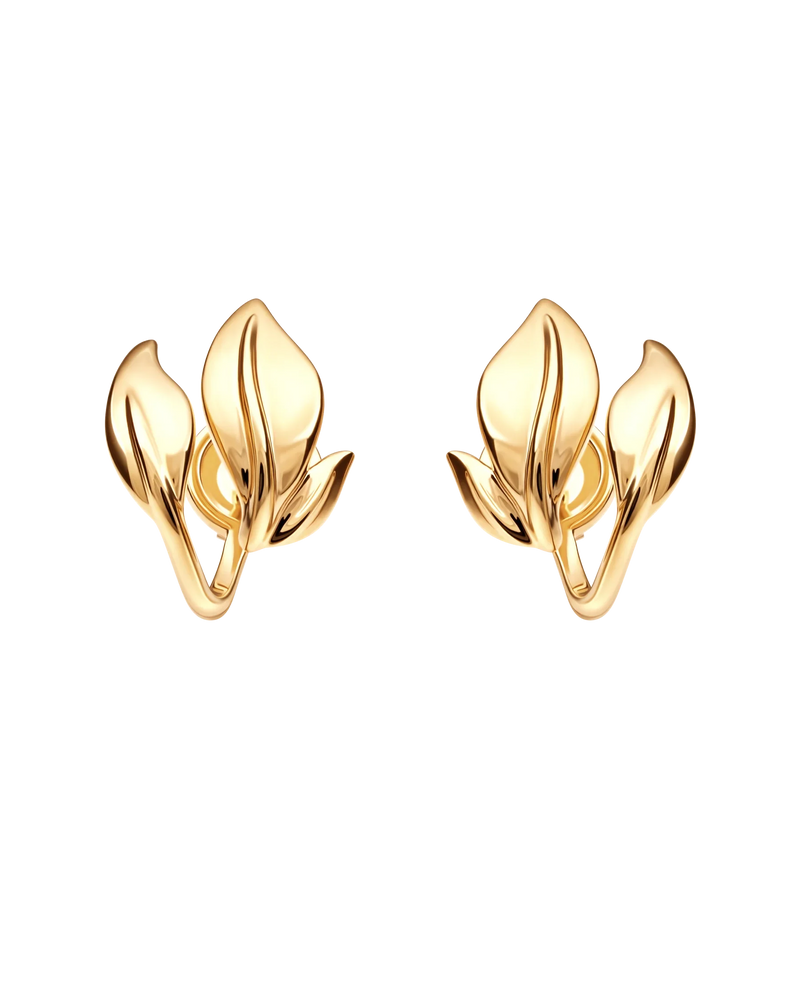 Leaf Branch Studs in 18k gold vermeil – UNTAMD London