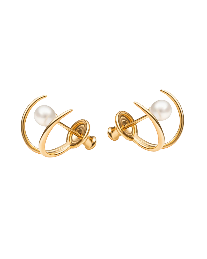 Pearly Whispers Studs in 18k gold vermeil – UNTAMD London