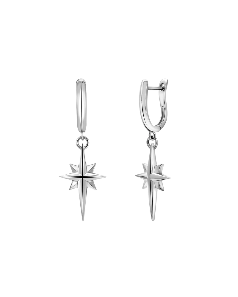 Compass Rose Earrings in rhodium-plated sterling silver – UNTAMD London