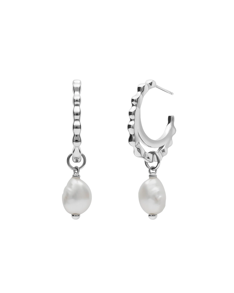 Dewdrops of Pearl Earrings in rhodium-plated sterling silver – UNTAMD London