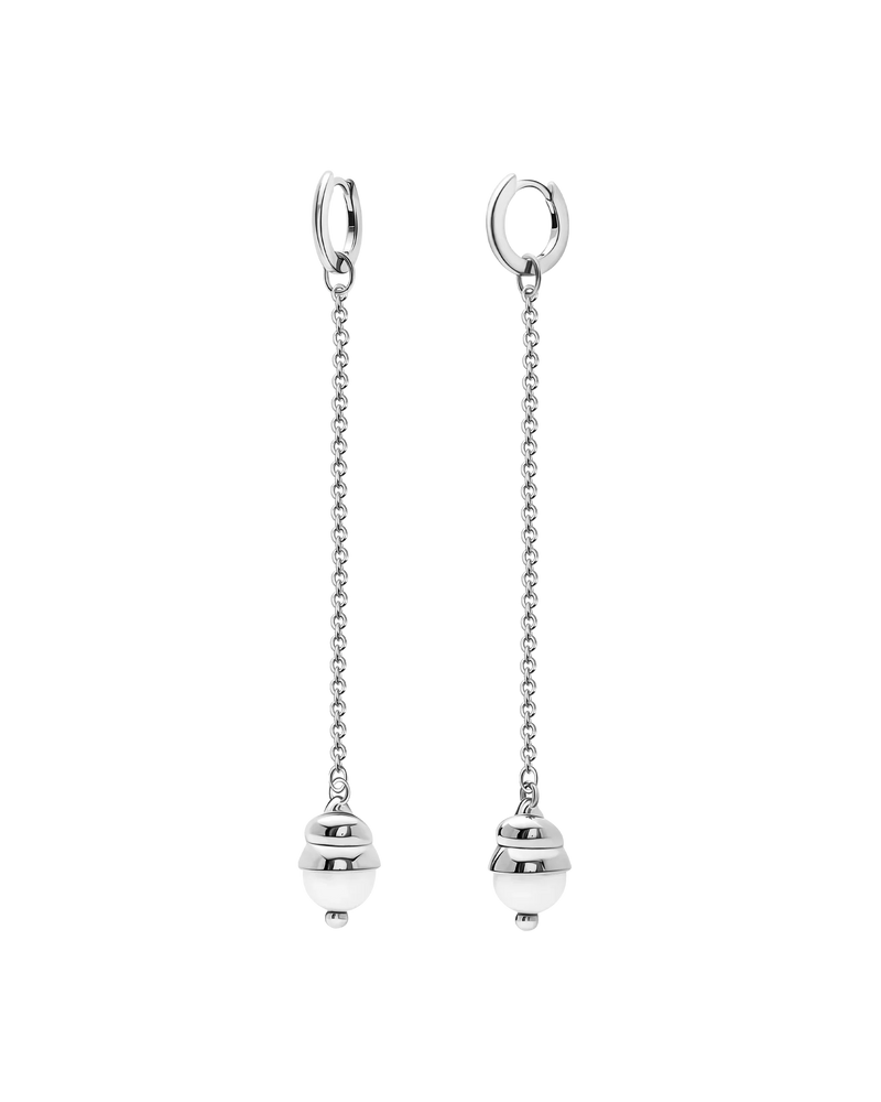 Lustrous Waterfall Earrings in rhodium-plated sterling silver – UNTAMD London