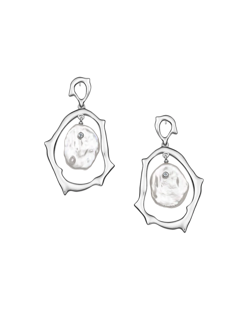 Guinevere Earrings in rhodium-plated sterling silver – UNTAMD London