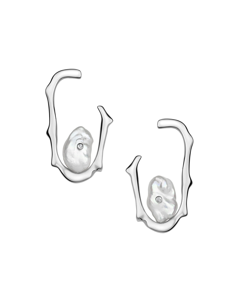 Livia Earrings in rhodium-plated sterling silver – UNTAMD London