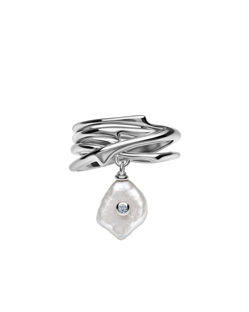 Maera Ring in rhodium-plated sterling silver – UNTAMD London