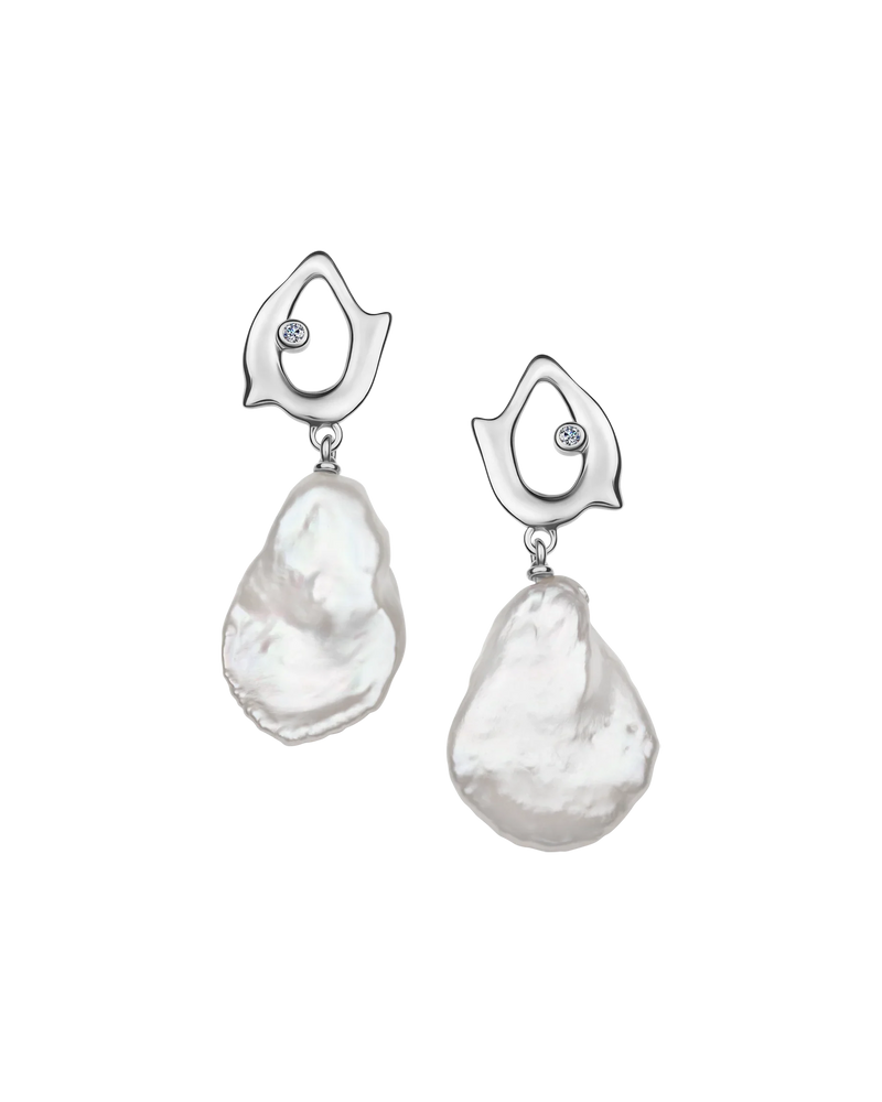 Meredith Earrings in rhodium-plated sterling silver – UNTAMD London