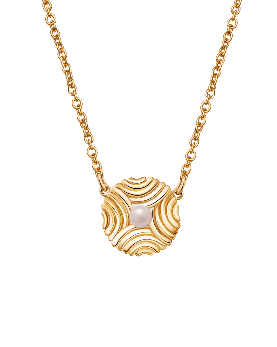 Golden Pearl Embrace Necklace
